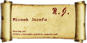 Micsek Jozefa névjegykártya